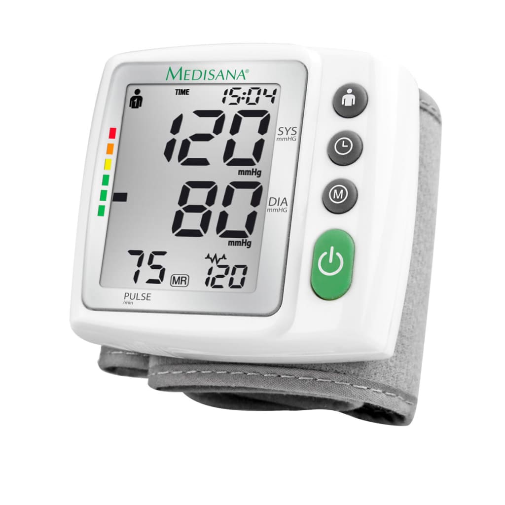 Medisana Апарат за измерване на кръвно налягане, за китка, бял 51072