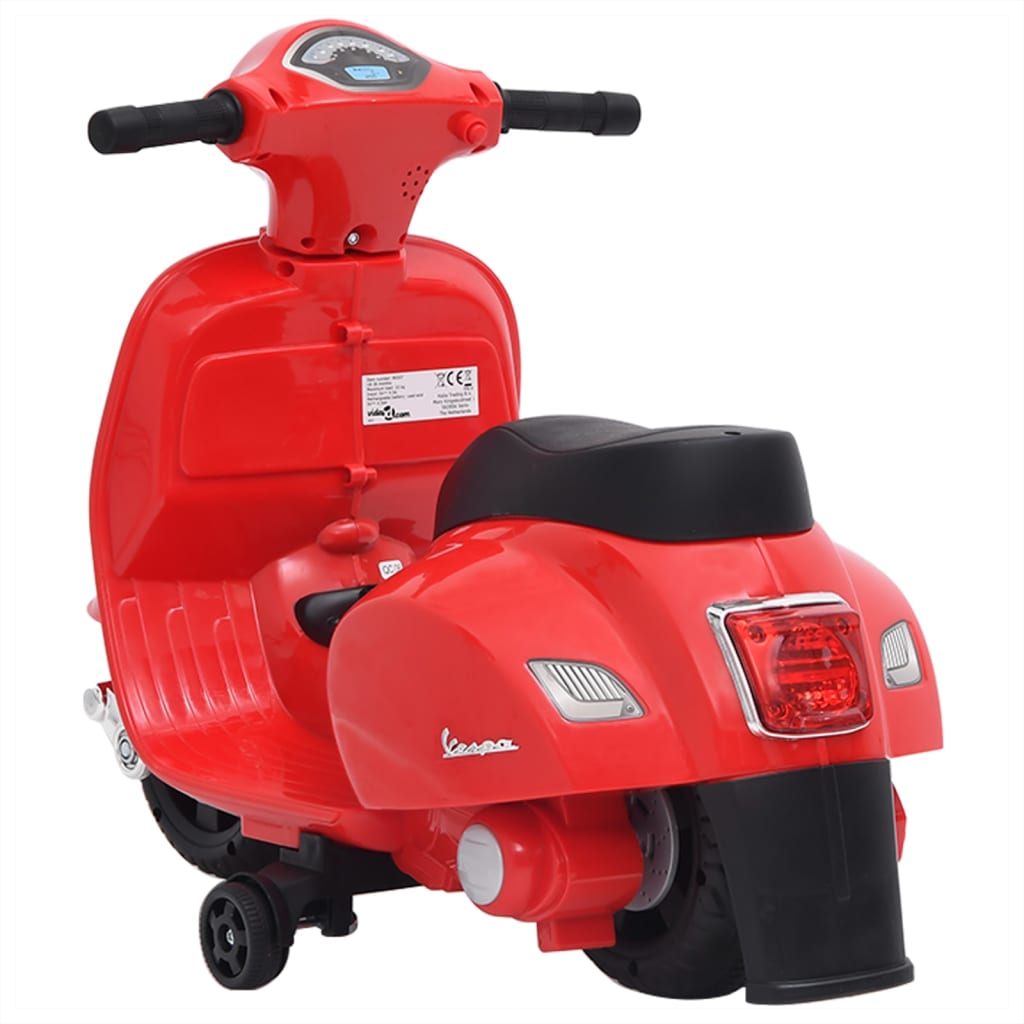 vidaXL Електрическа играчка мотоциклет Vespa GTS300, червен