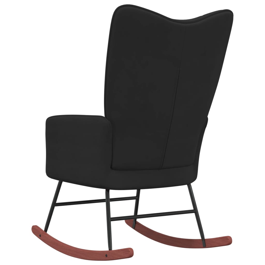 vidaXL Люлеещ стол, черен, кадифе