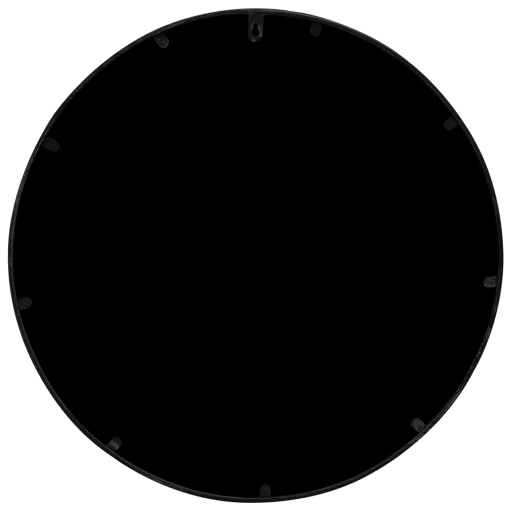 vidaXL Градинско огледало черно 60x2,5 см желязо кръгло за открито
