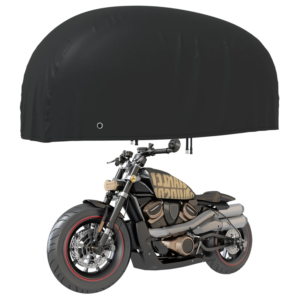 vidaXL Покривало за мотоциклет черно 220x95x110 см 210D Оксфорд