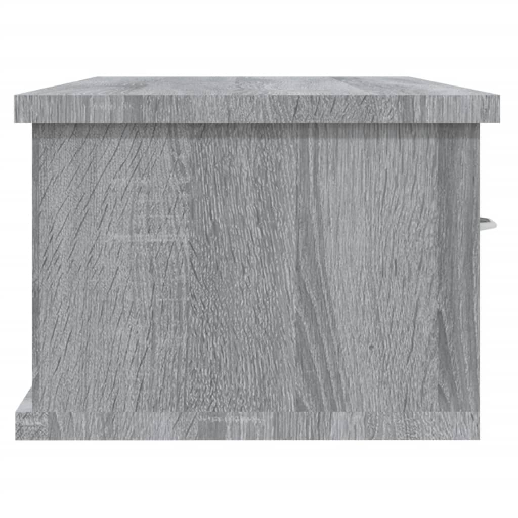 vidaXL Стенен шкаф, сив сонома, 88x26x18,5 см, инженерно дърво