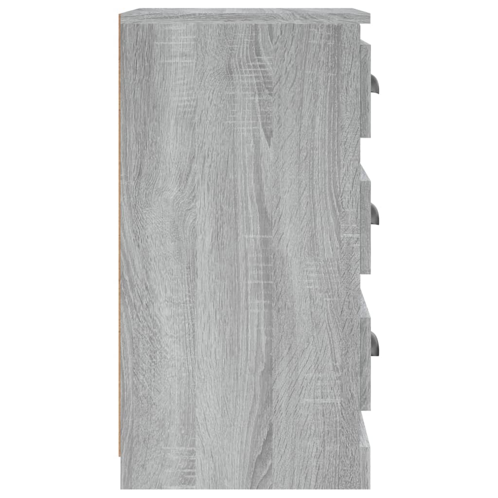vidaXL Сайдборд, сив сонома, 36x35,5x67,5 см, инженерно дърво