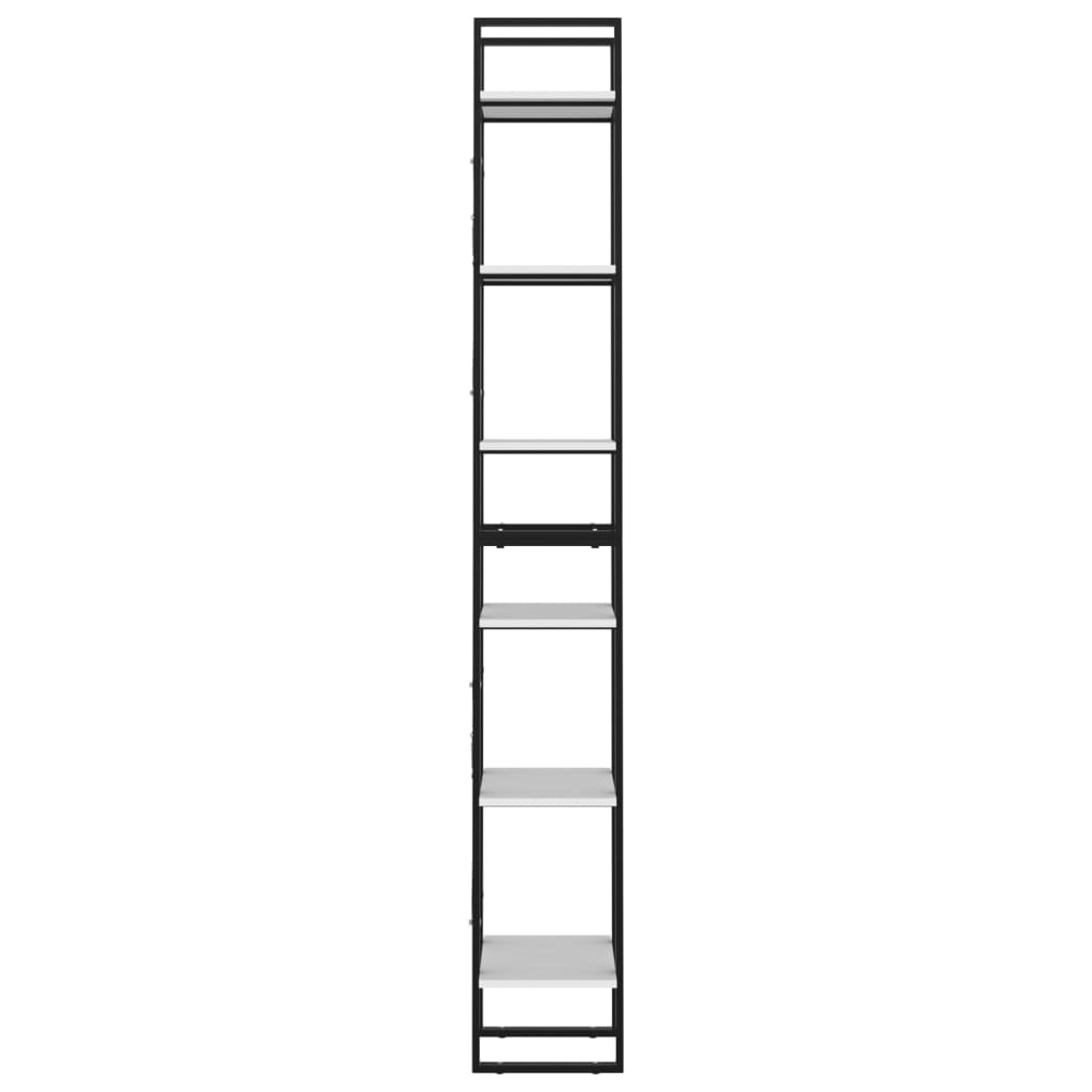 vidaXL 6-етажна библиотека, бяла, 40x30x210 см, ПДЧ