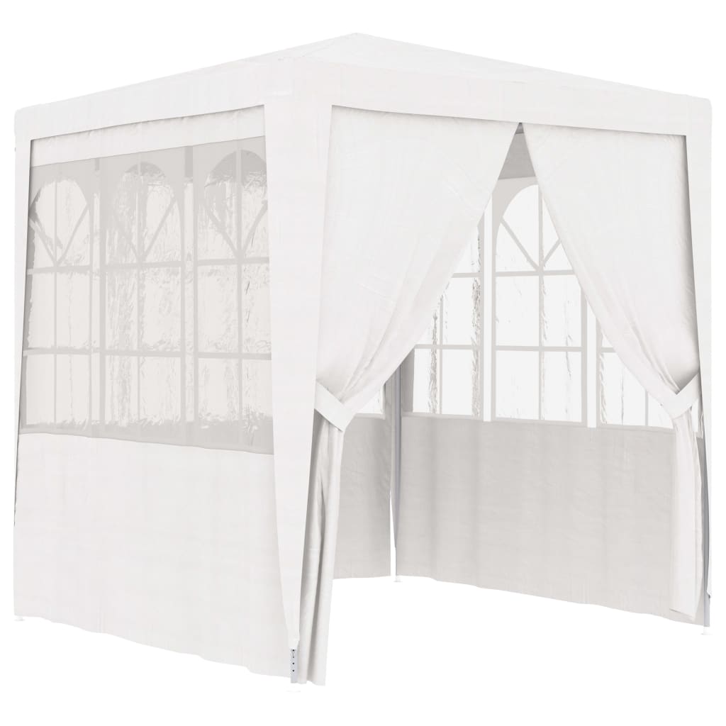 vidaXL Професионална парти шатра със стени 2,5x2,5 м бяла 90 г/м²