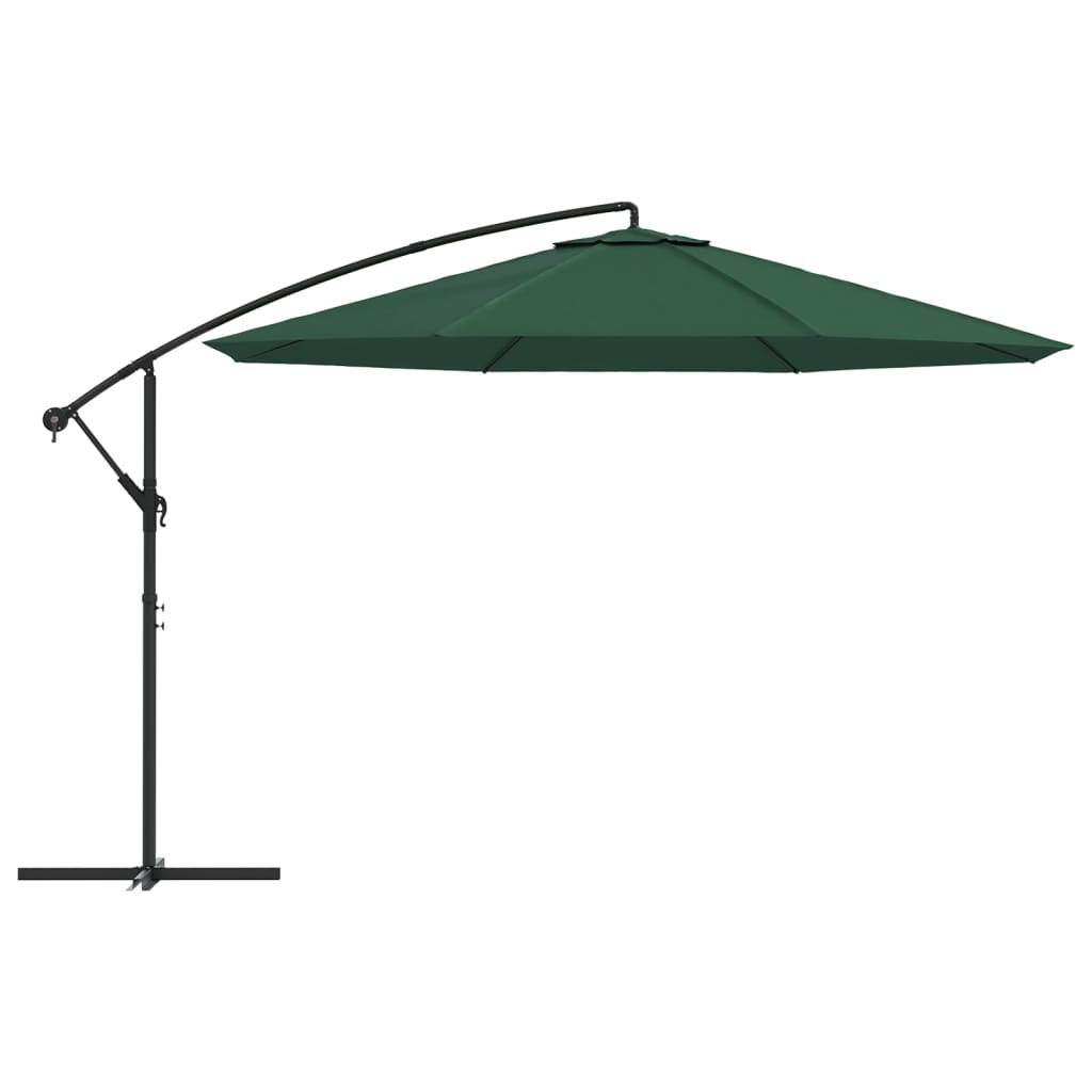 vidaXL Свободновисящ чадър за слънце, 3.5 м, зелен