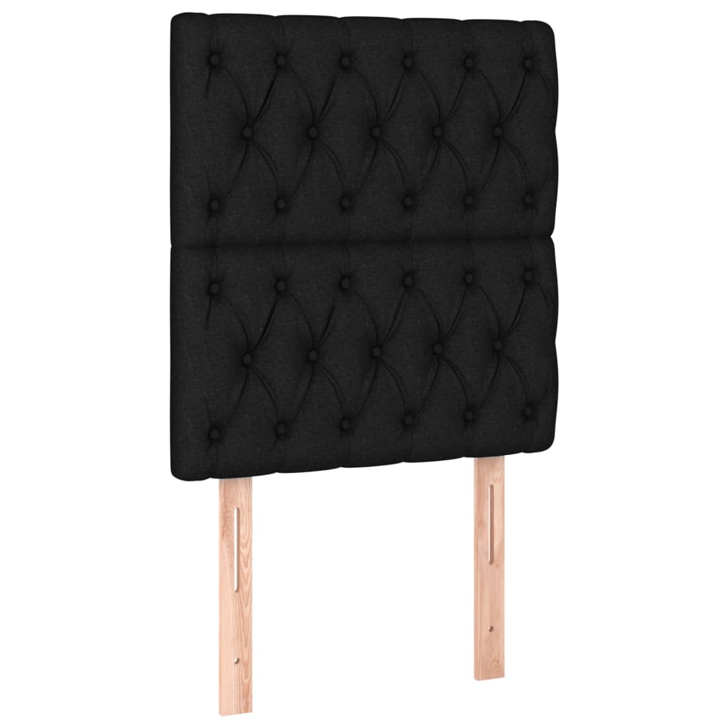 vidaXL Горни табли за легло, 2 бр, черна,80x7x78/88 см, плат