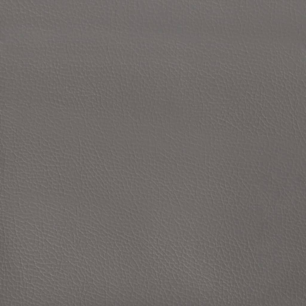 vidaXL Горна табла за легло, сива, 203x16x78/88 см, изкуствена кожа