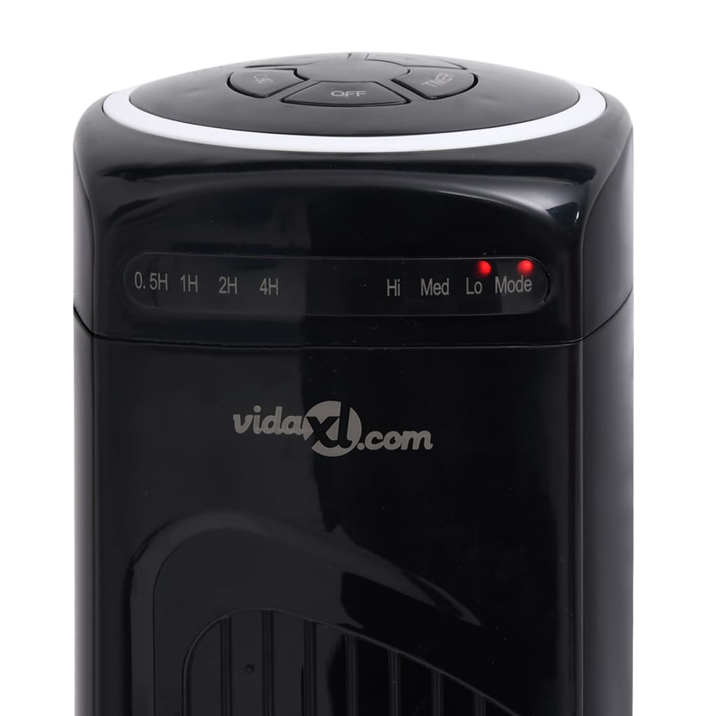 vidaXL Колонен вентилатор с дистанционно и таймер, Φ24x80 см, черен