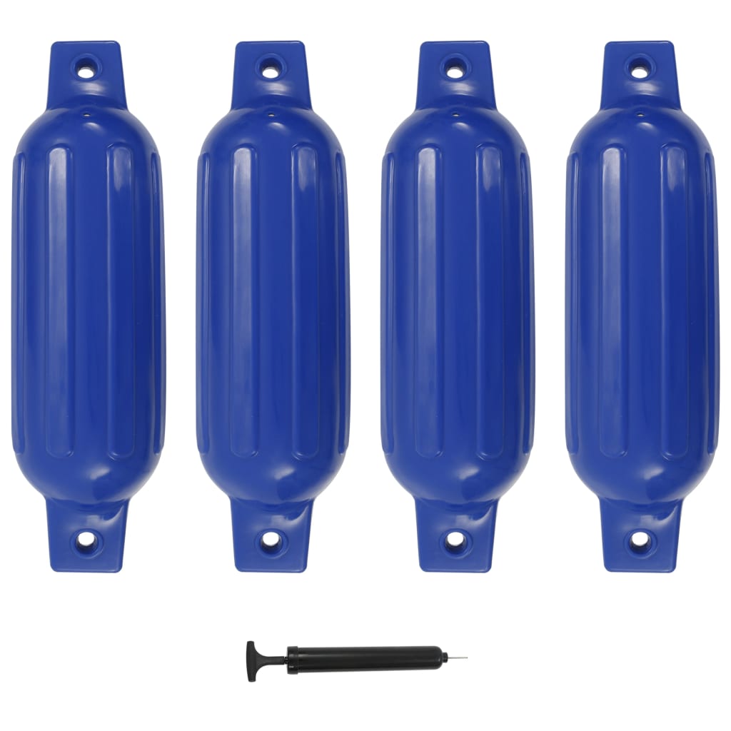vidaXL Фендери за лодка, 4 бр, сини, 41x11,5 см, PVC