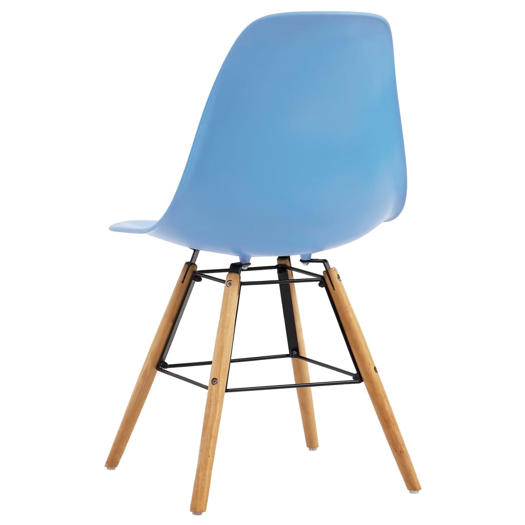 vidaXL Трапезни столове, 6 бр, сини, пластмаса