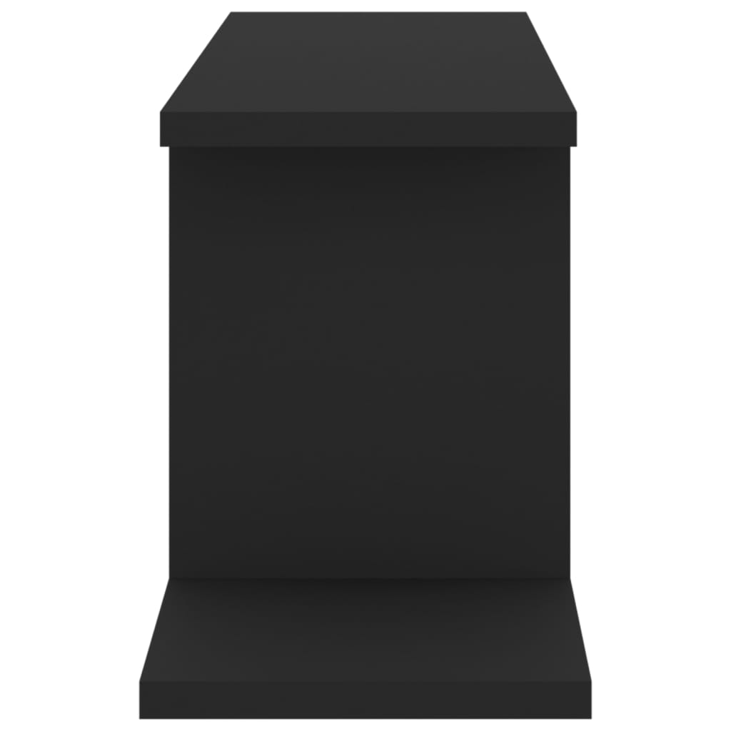 vidaXL Стенен ТВ рафт, черен, 125x18x23 см, ПДЧ
