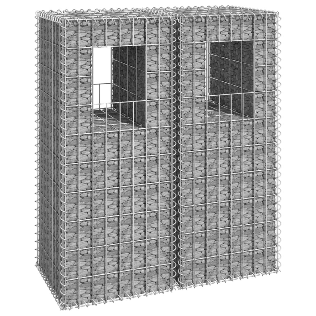 vidaXL Габионна кошница стълб, 2 бр, 40x40x100 cм, желязо