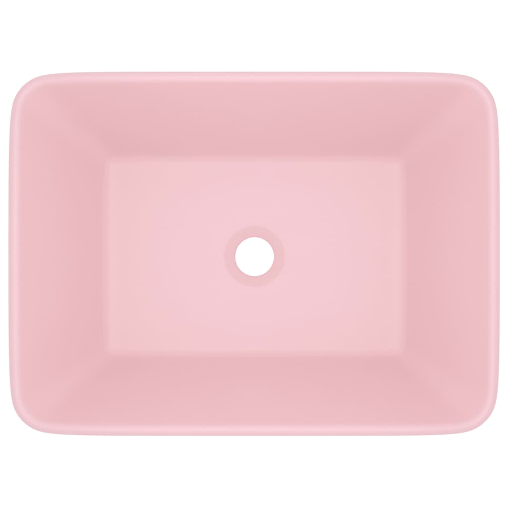 vidaXL Луксозна мивка, матово розова, 41x30x12 см, керамика