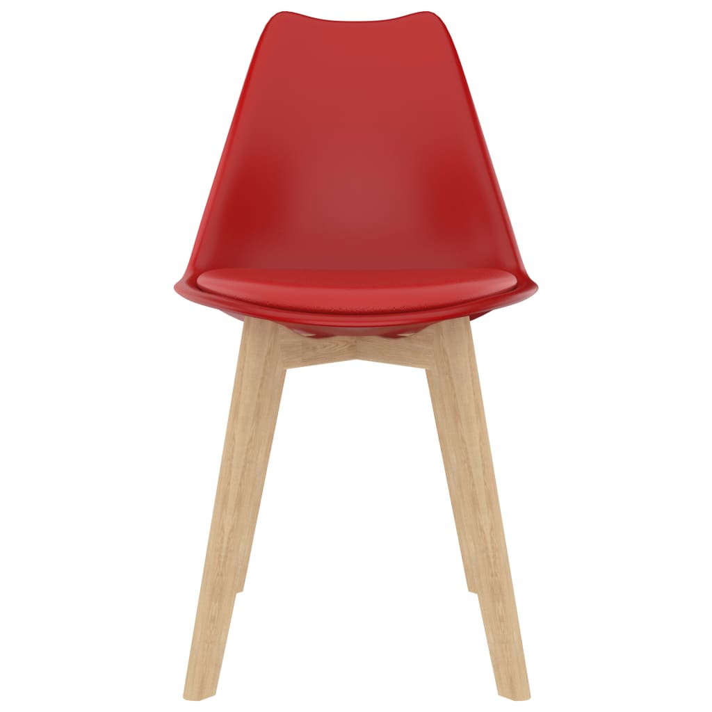vidaXL Трапезни столове, 2 бр, червени, пластмаса