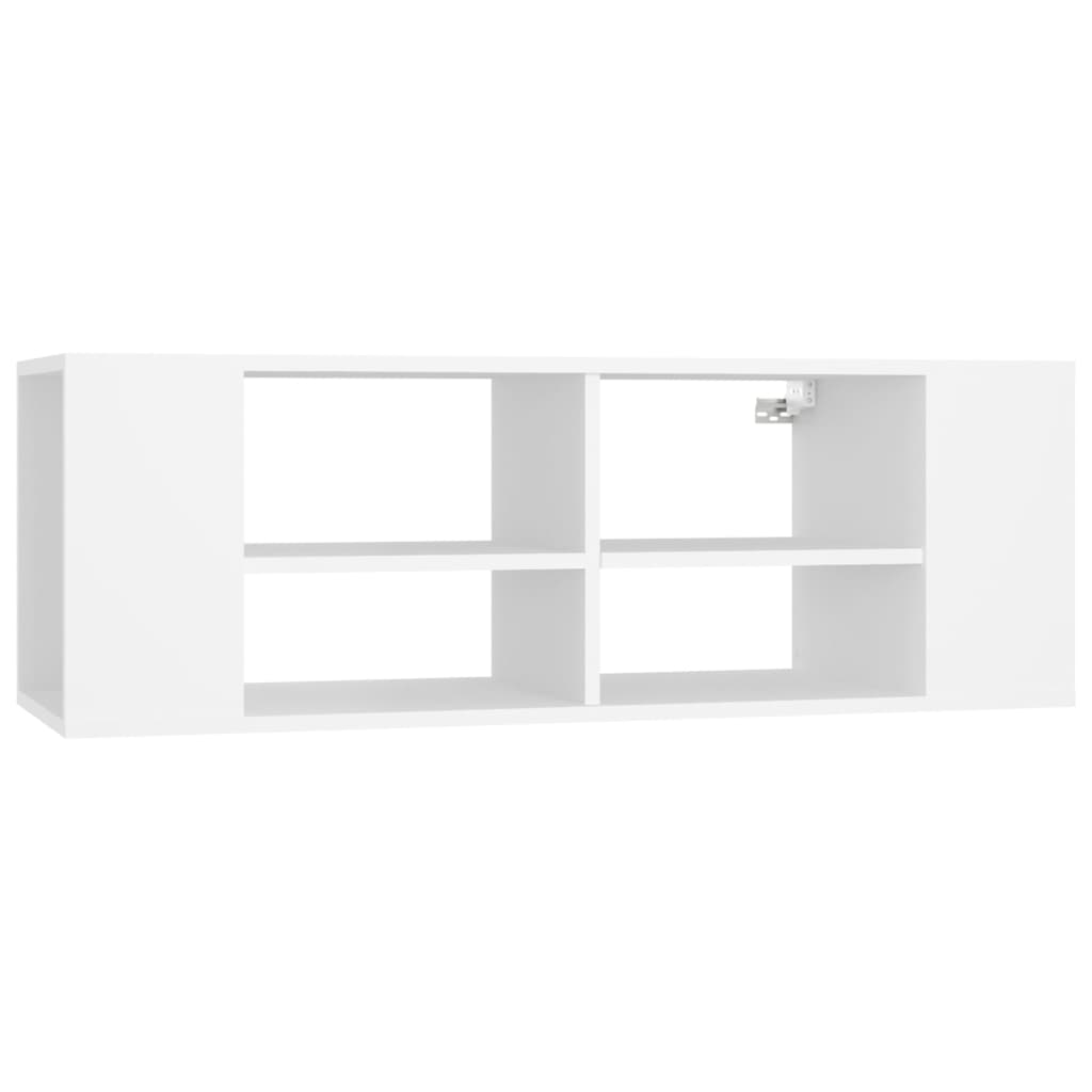 vidaXL ТВ шкаф за стенен монтаж, бял, 102x35x35 см, ПДЧ