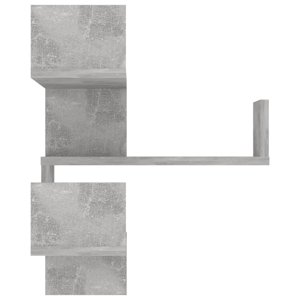vidaXL Стенни ъглови рафтове, 2 бр, бетонно сиви, 40x40x50 см, ПДЧ