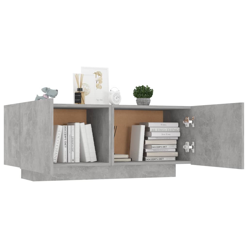 vidaXL Нощно шкафче, бетонно сиво, 100x35x40 см, ПДЧ