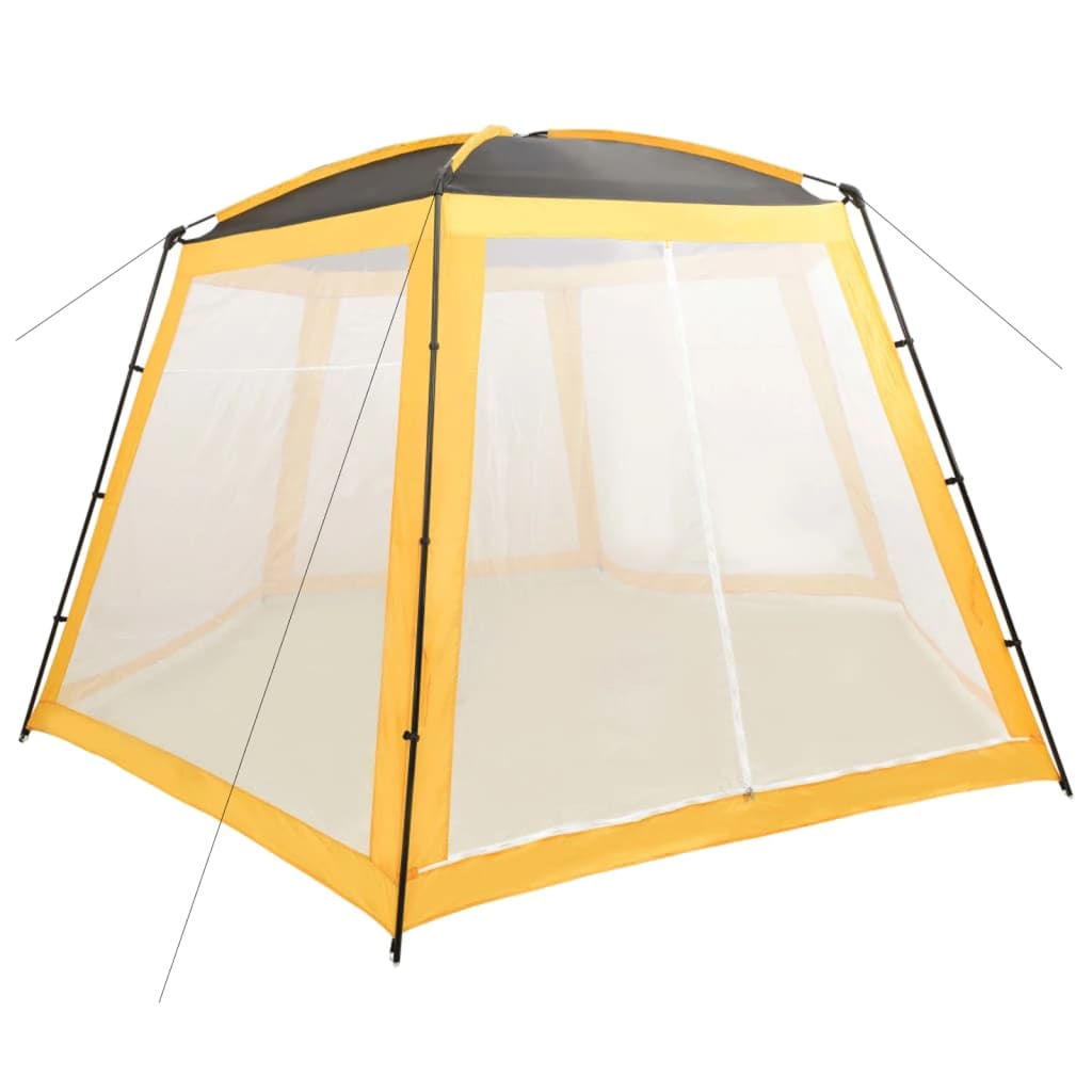 vidaXL Палатка за басейн, текстил, 500x433x250 см, жълта