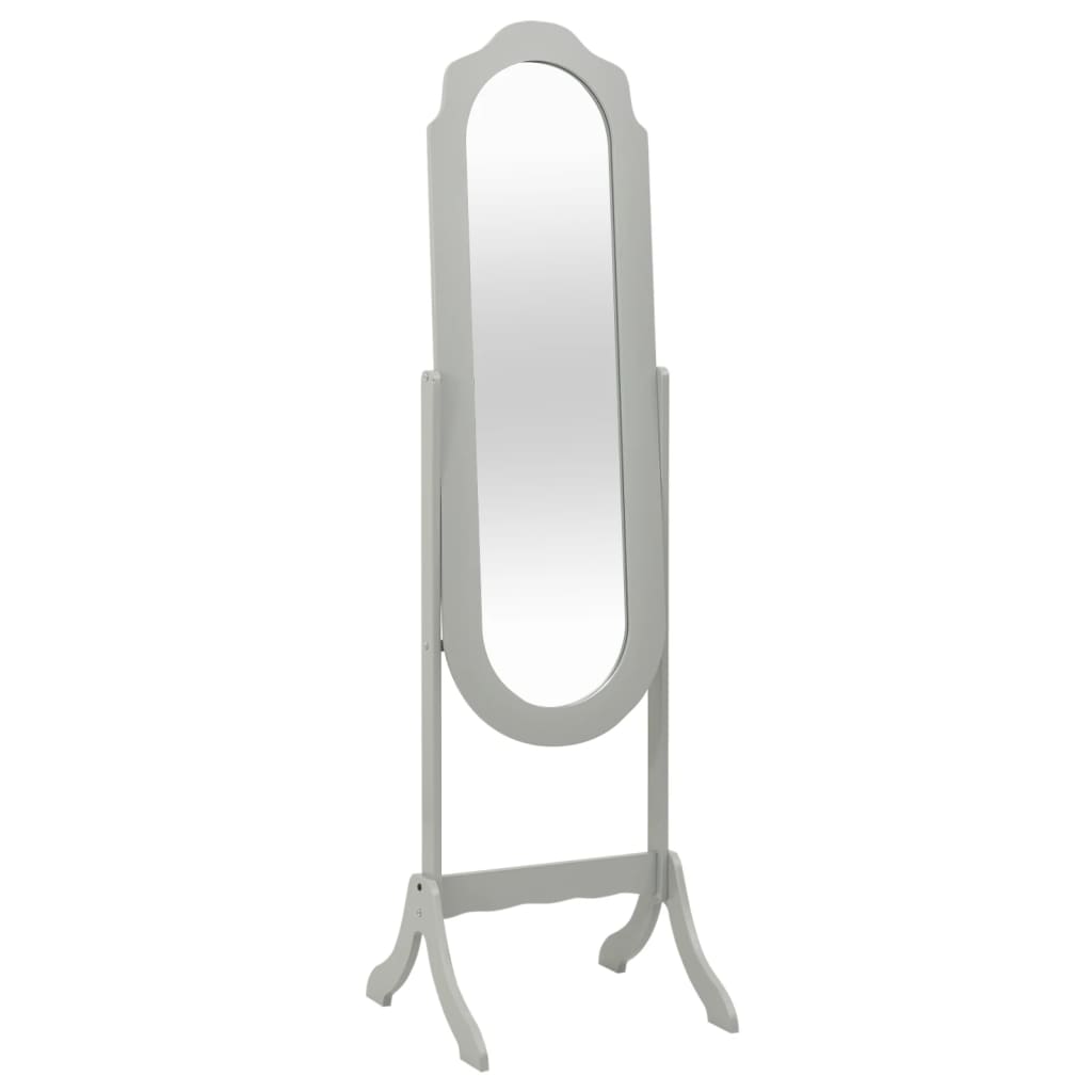 vidaXL Свободностоящо огледало, сиво, 46x48x164 см