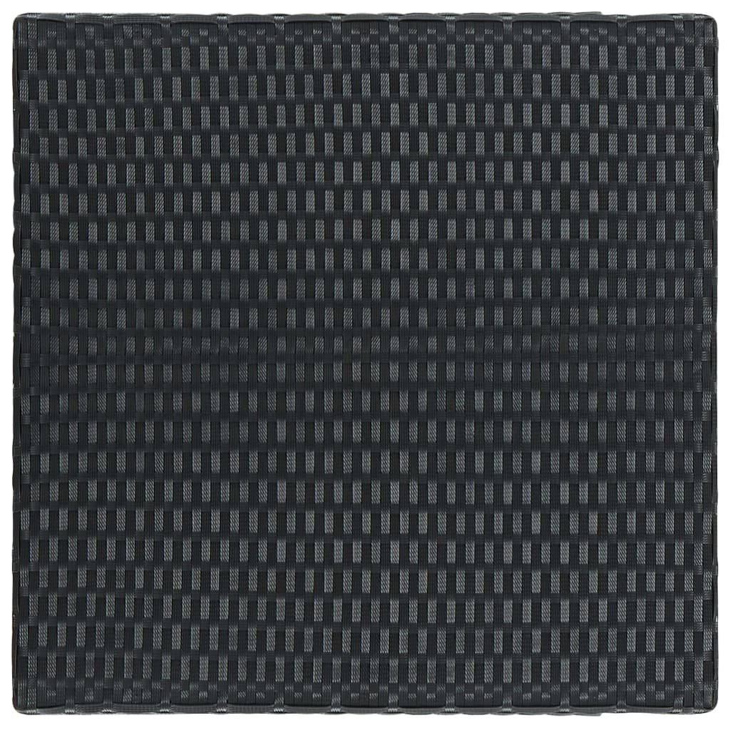 vidaXL Градинска бар маса, черна, 60,5x60,5x110,5 см, полиратан