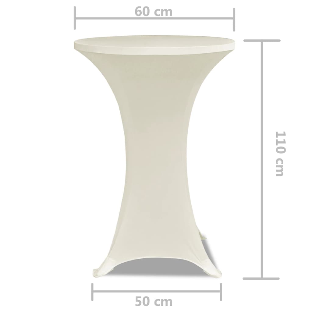 Еластични покривки за бар маси, диаметър 60 см, кремави – 2 броя