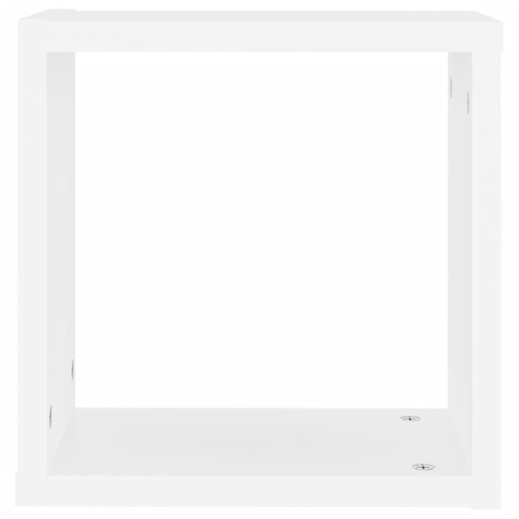 vidaXL Стенни кубични рафтове, 2 бр, бели, 30x15x30 см