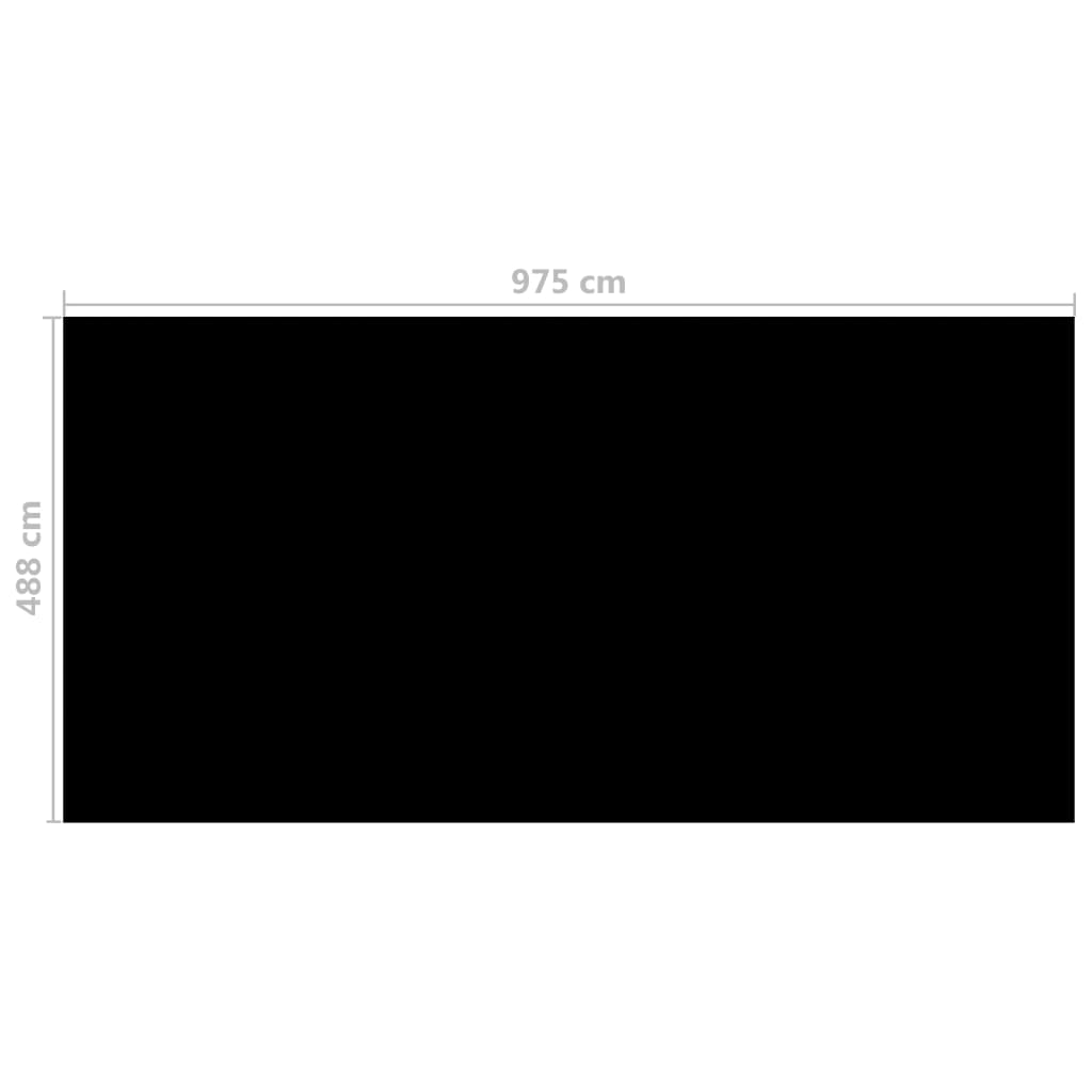 vidaXL Покривало за басейн, черно, 975x488 см, PE