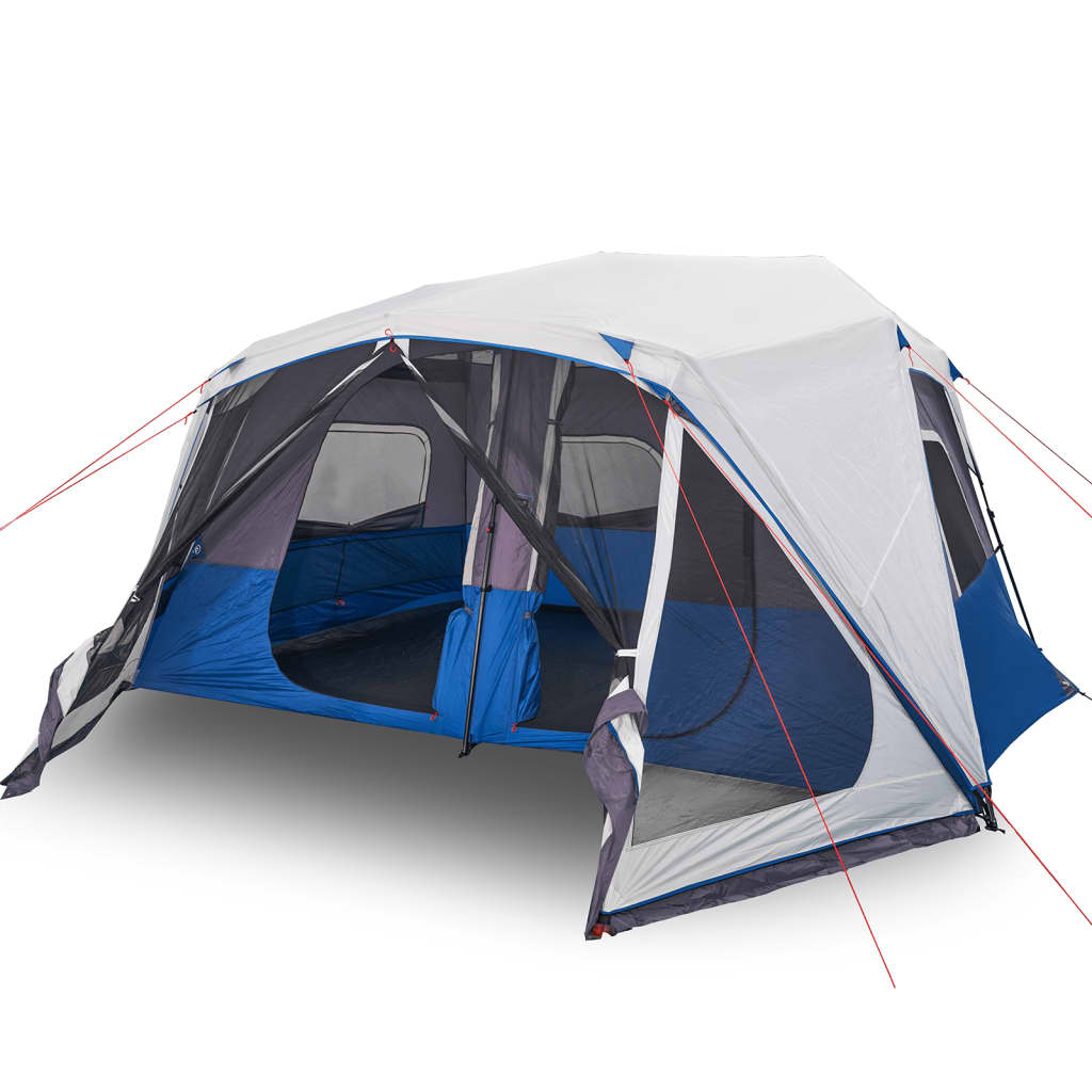 vidaXL Къмпинг палатка с LED лампички, 10-местна, светлозелена