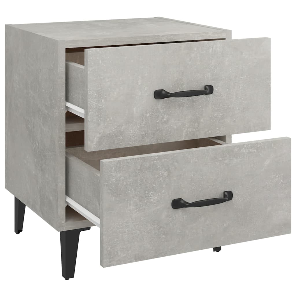 vidaXL Нощни шкафчета, 2 бр, бетонно сиво, 40x35x47,5 см