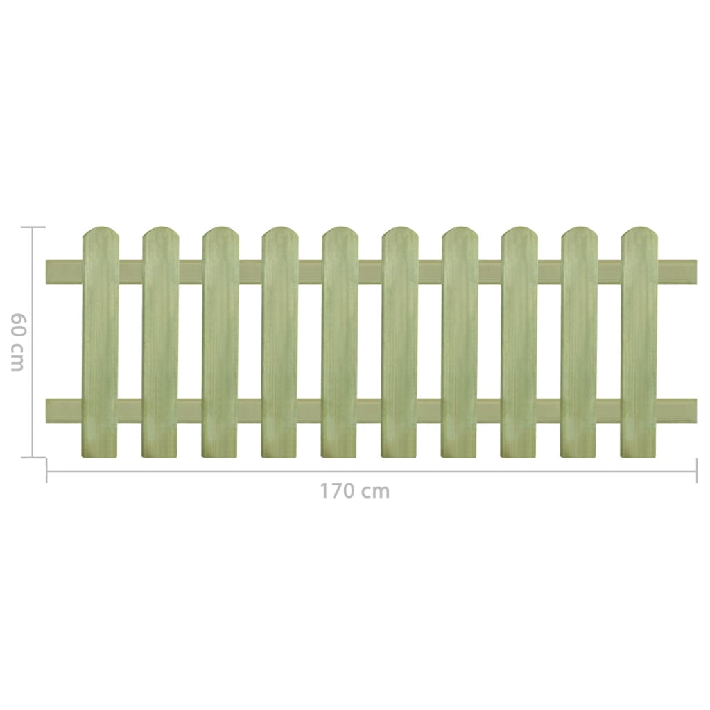 vidaXL Решетъчна ограда, импрегнирано борово дърво, 170x60 см, 6/9 см
