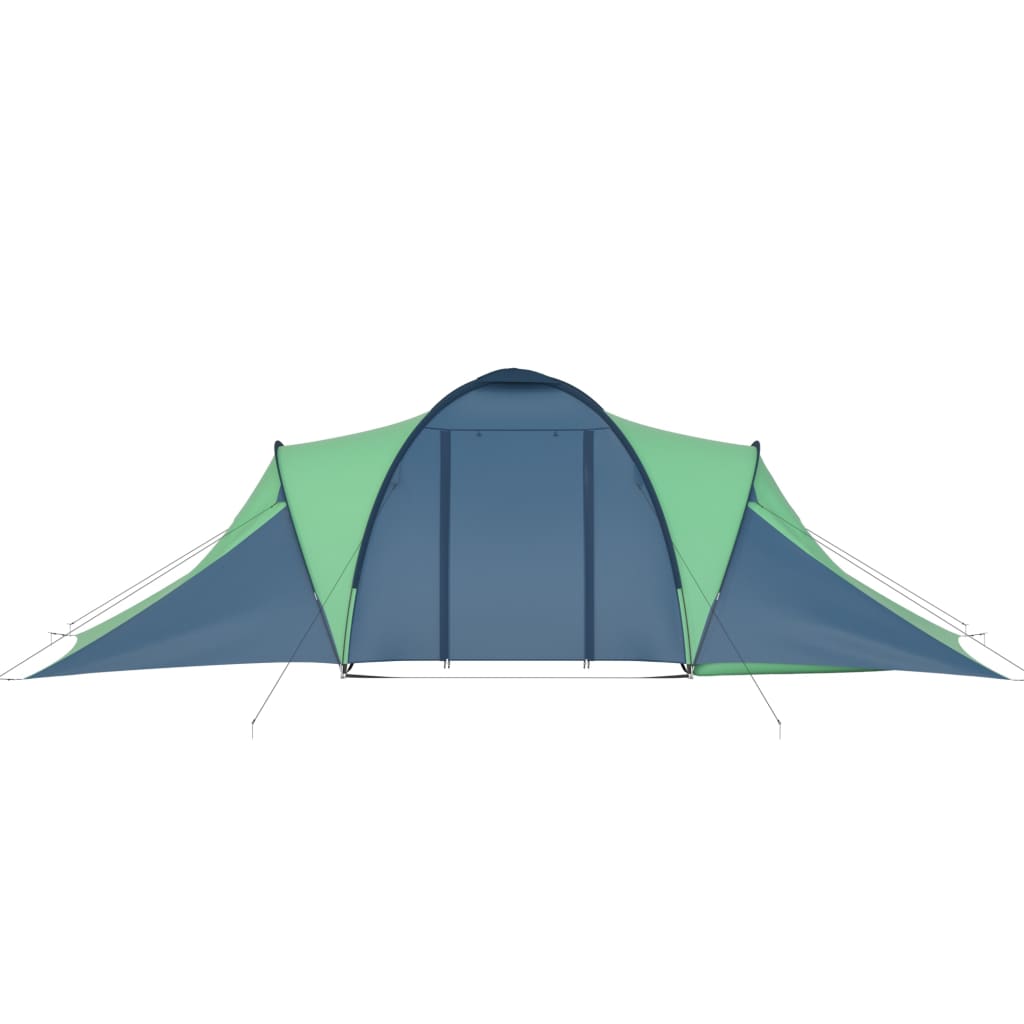 vidaXL Къмпинг палатка за 6 души синьо и зелено