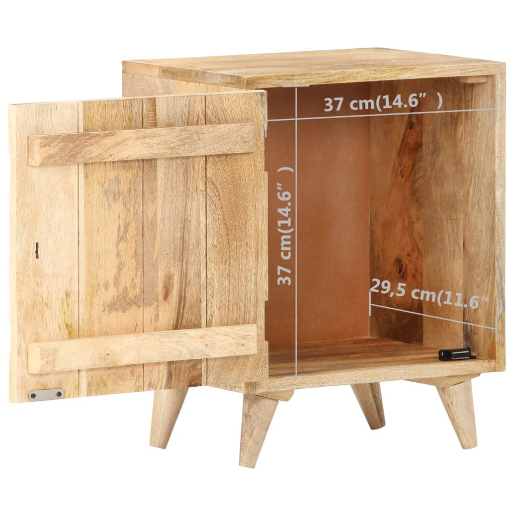 vidaXL Нощно шкафче с издълбани шарки, 40х30х50 см, мангово масив