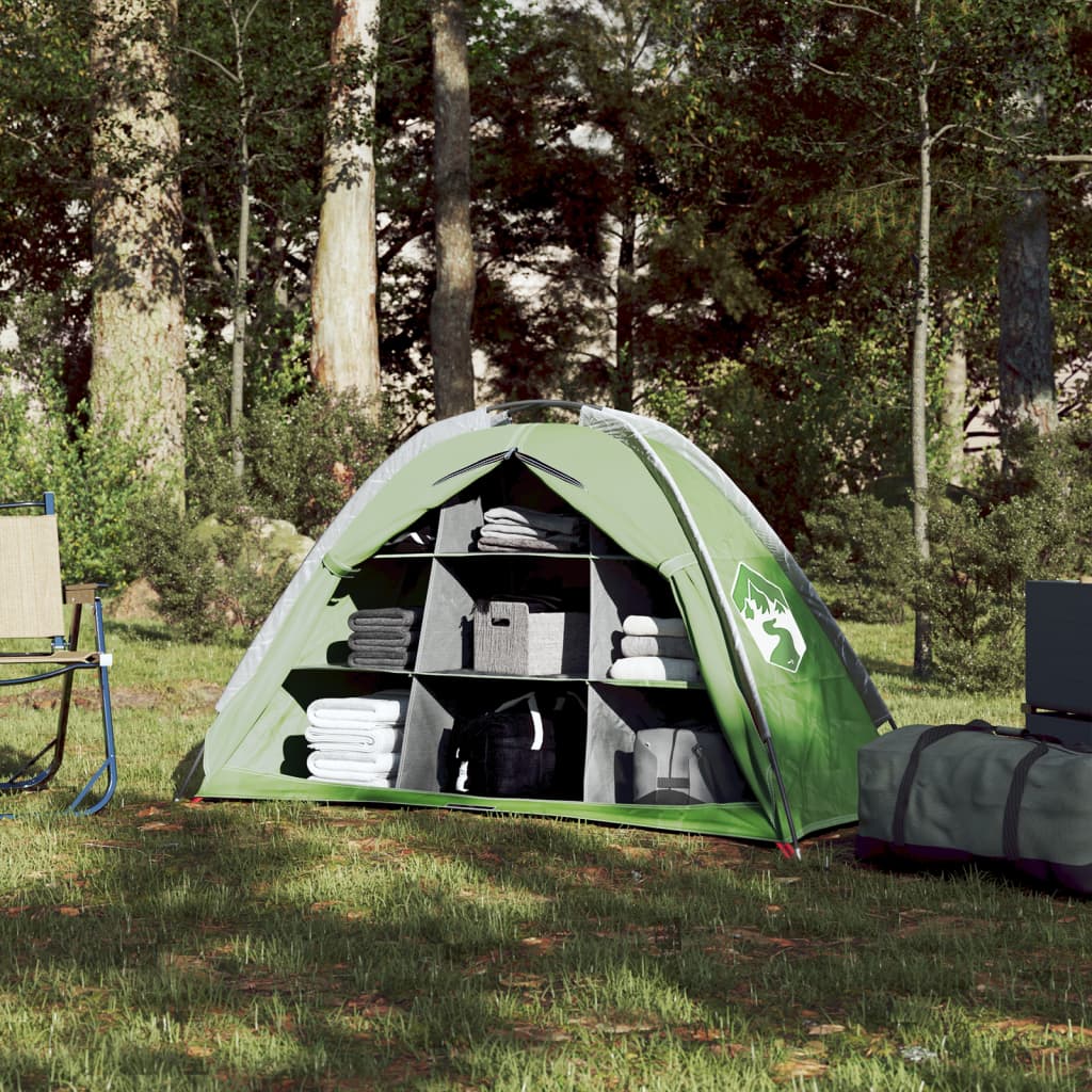 vidaXL Палатка за съхранение с 9 отделения, зелена, водоустойчива