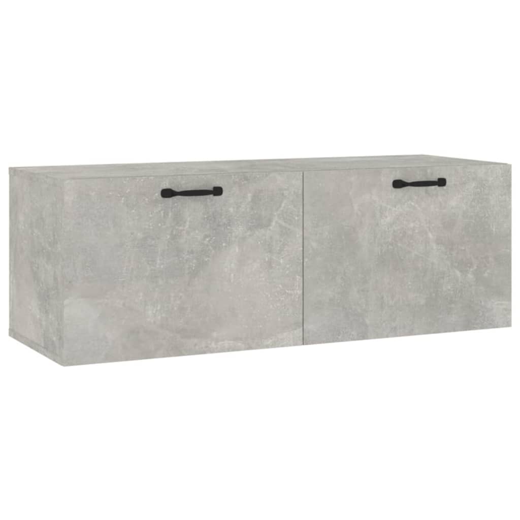 vidaXL Стенен шкаф, бетонно сив,100x36,5x35 см, инженерно дърво