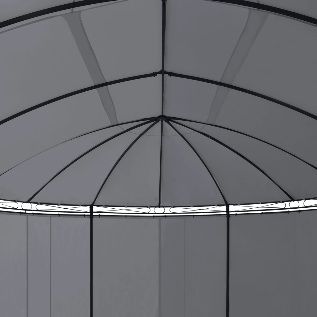 vidaXL Градинска шатра със завеси, 520x349x255 см, антрацит