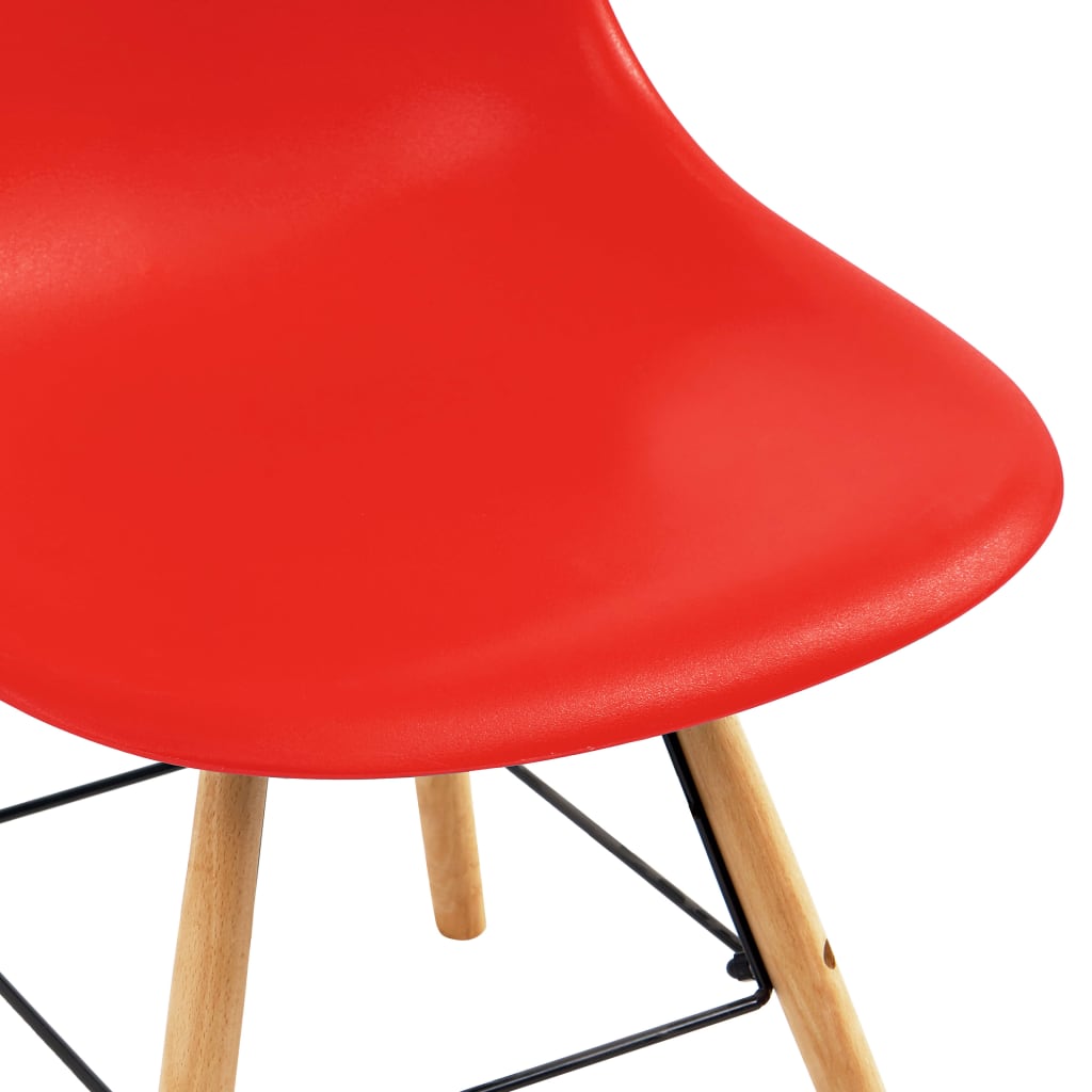 vidaXL Трапезни столове, 4 бр, червени, пластмаса