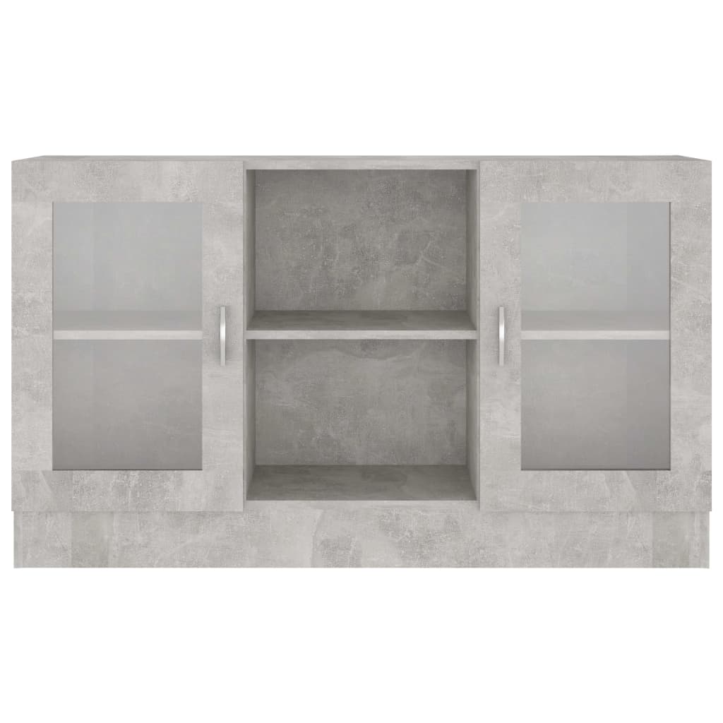 vidaXL Шкаф витрина, бетонно сив, 120x30,5x70 см, ПДЧ