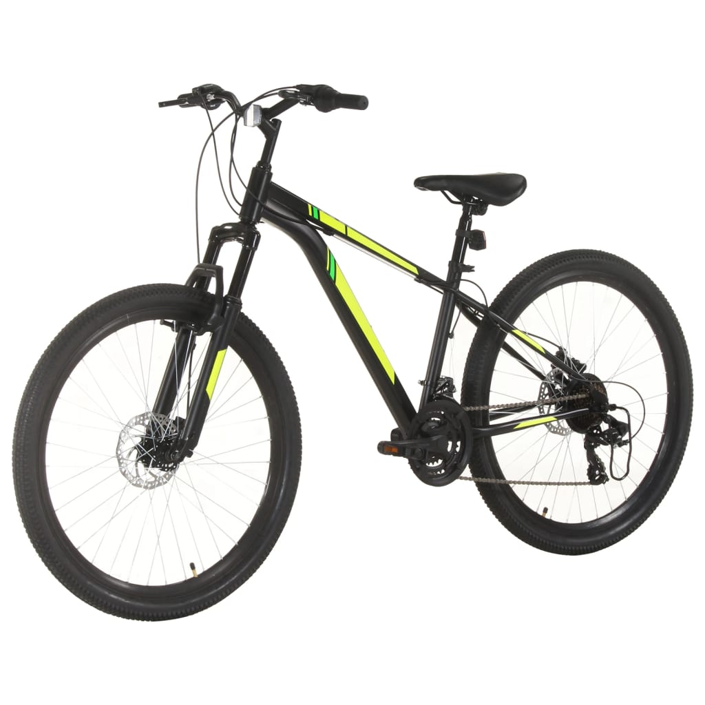vidaXL Планински велосипед, 21 скорости, 27,5 цола, 38 см, черен