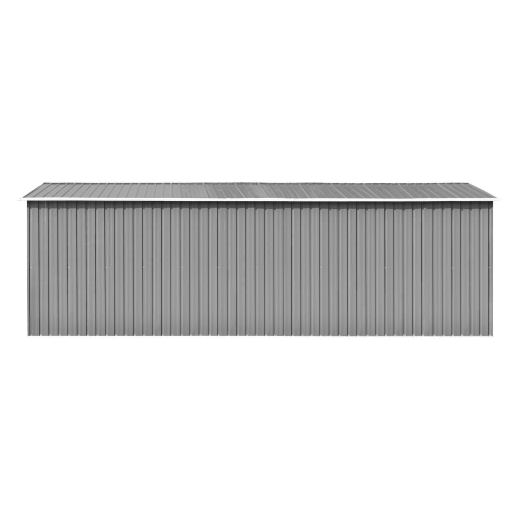 vidaXL Градинска барака, 257x580x181 см, метал, сива