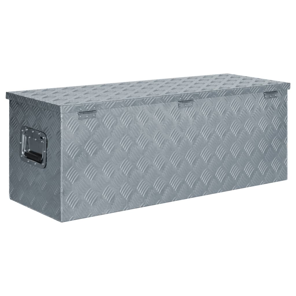 vidaXL Алуминиева кутия, 110,5x38,5x40 см, сребриста