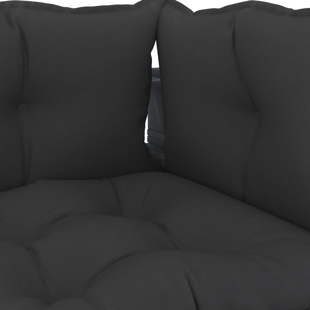 vidaXL Градински 2-местен палетен диван с възглавници антрацит дърво