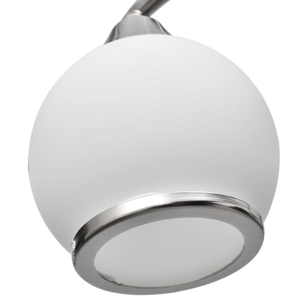 Лампа за таван с 3 стъклени абажура на извита релса за крушки тип Е14