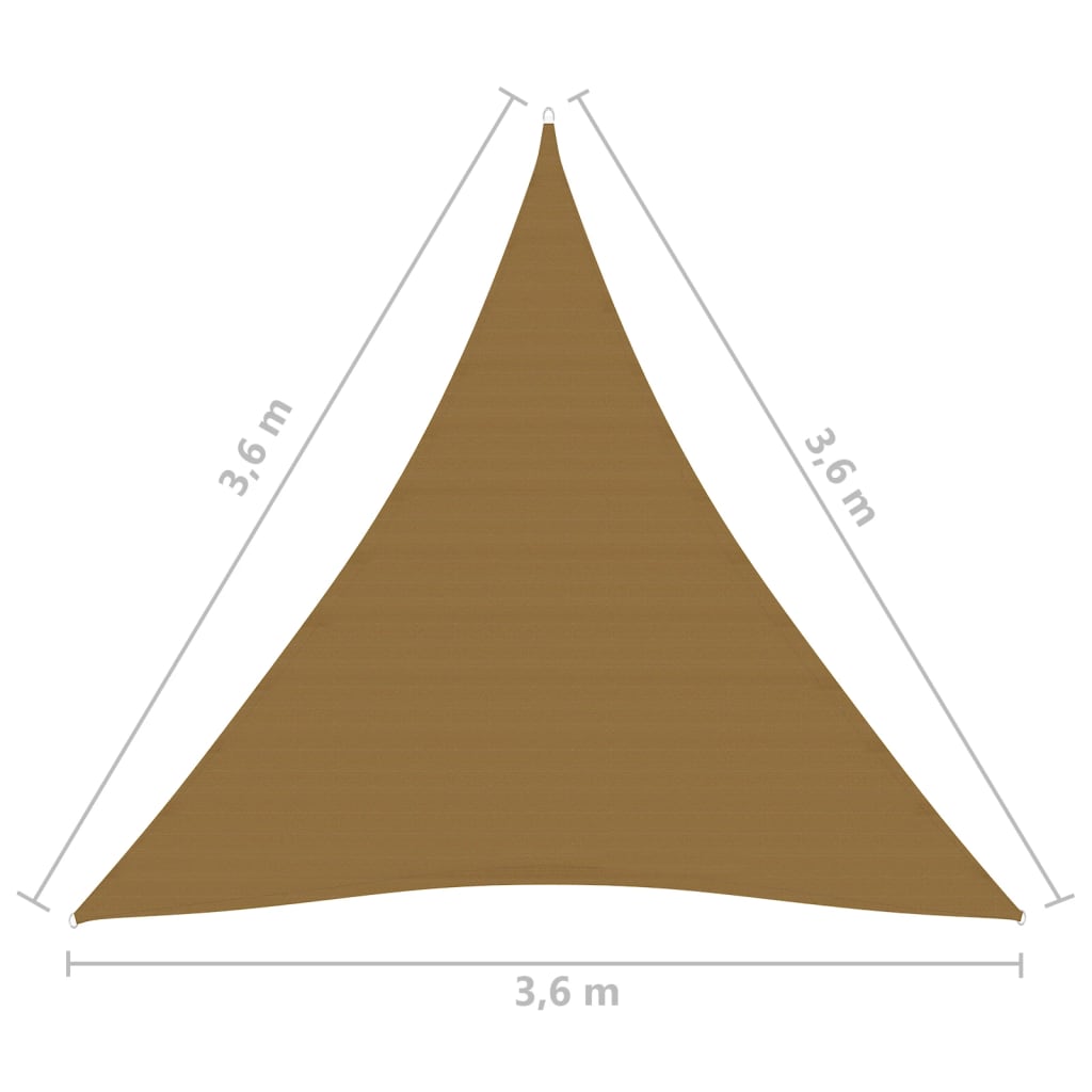 vidaXL Платно-сенник, 160 г/м², таупе, 3,6x3,6х3,6 м, HDPE