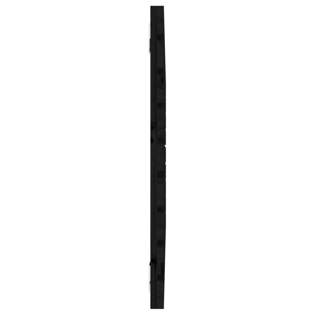 vidaXL Стенна табла за спалня, черна, 81x3x63 см, борово дърво масив