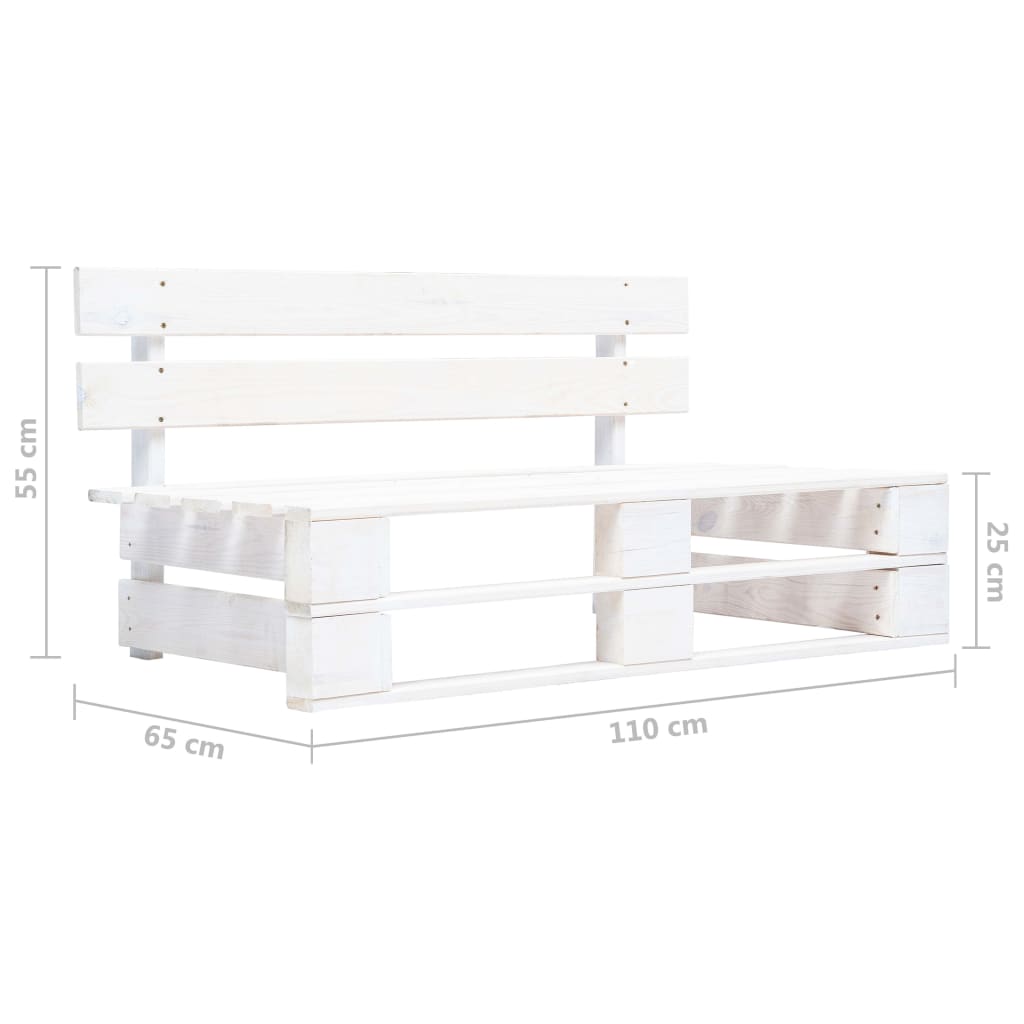 vidaXL Палетен комплект с възглавници, 4 части, бор с бяла импрегнация
