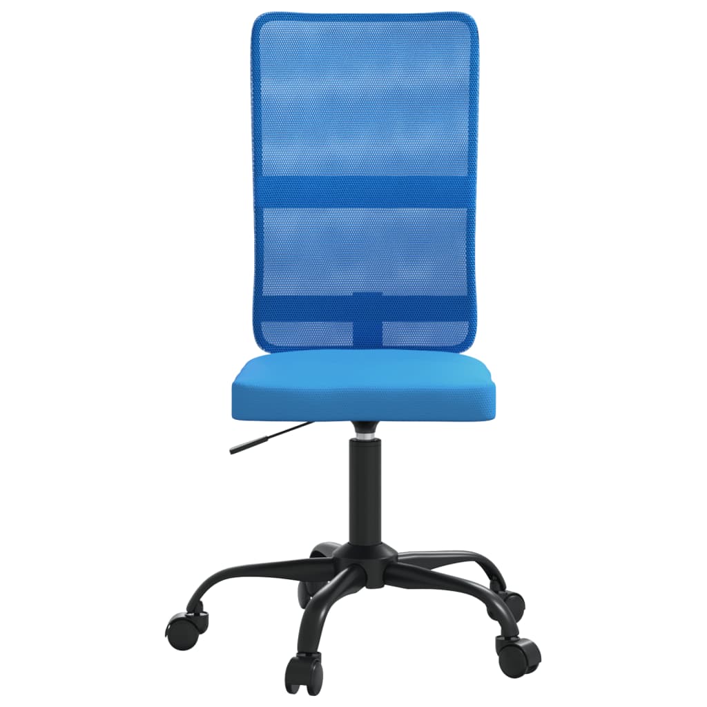vidaXL Офис стол с регулируема височина, син, мрежеста материя