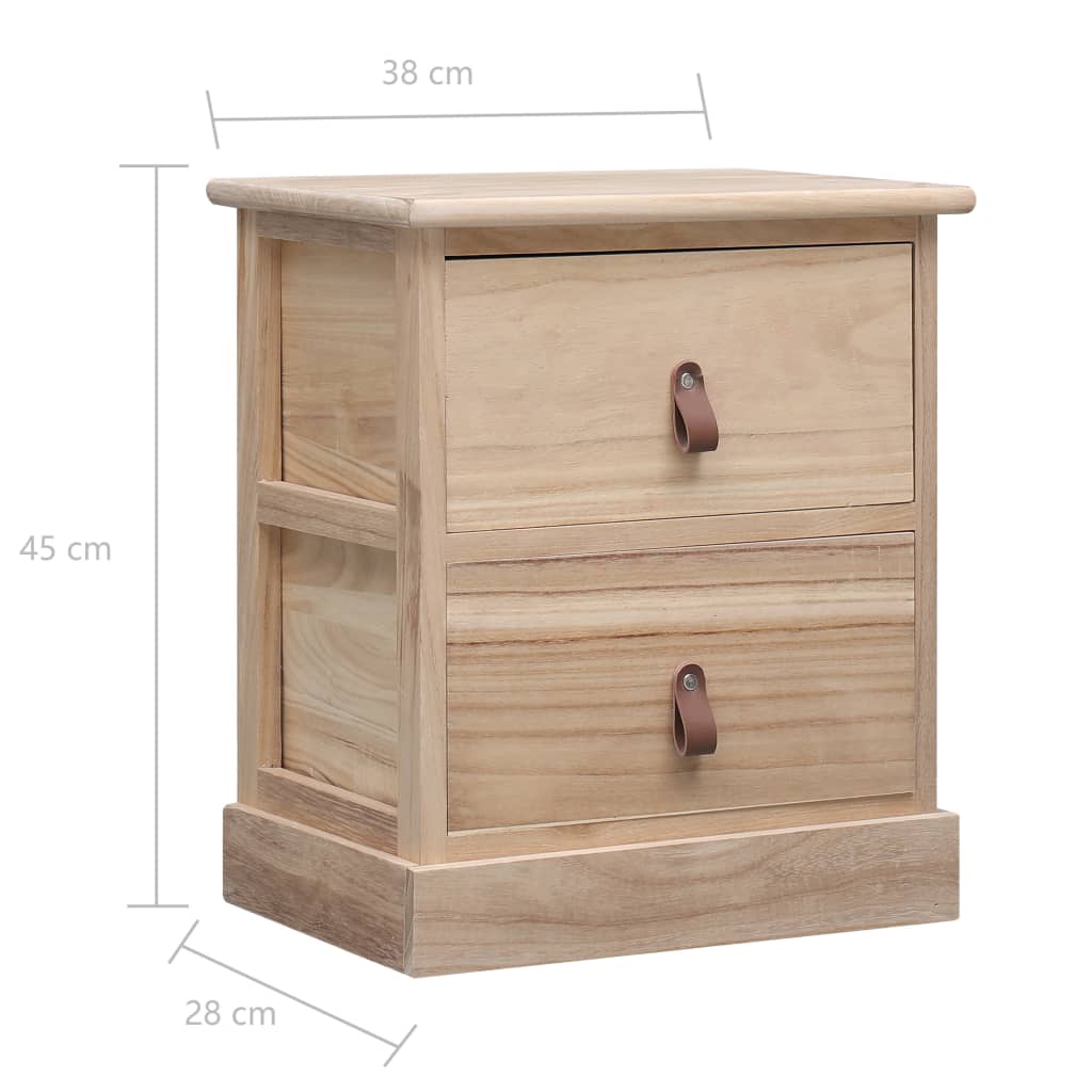 vidaXL Нощни шкафчета, 2 бр, 38x28x45 см, дърво от пауловния