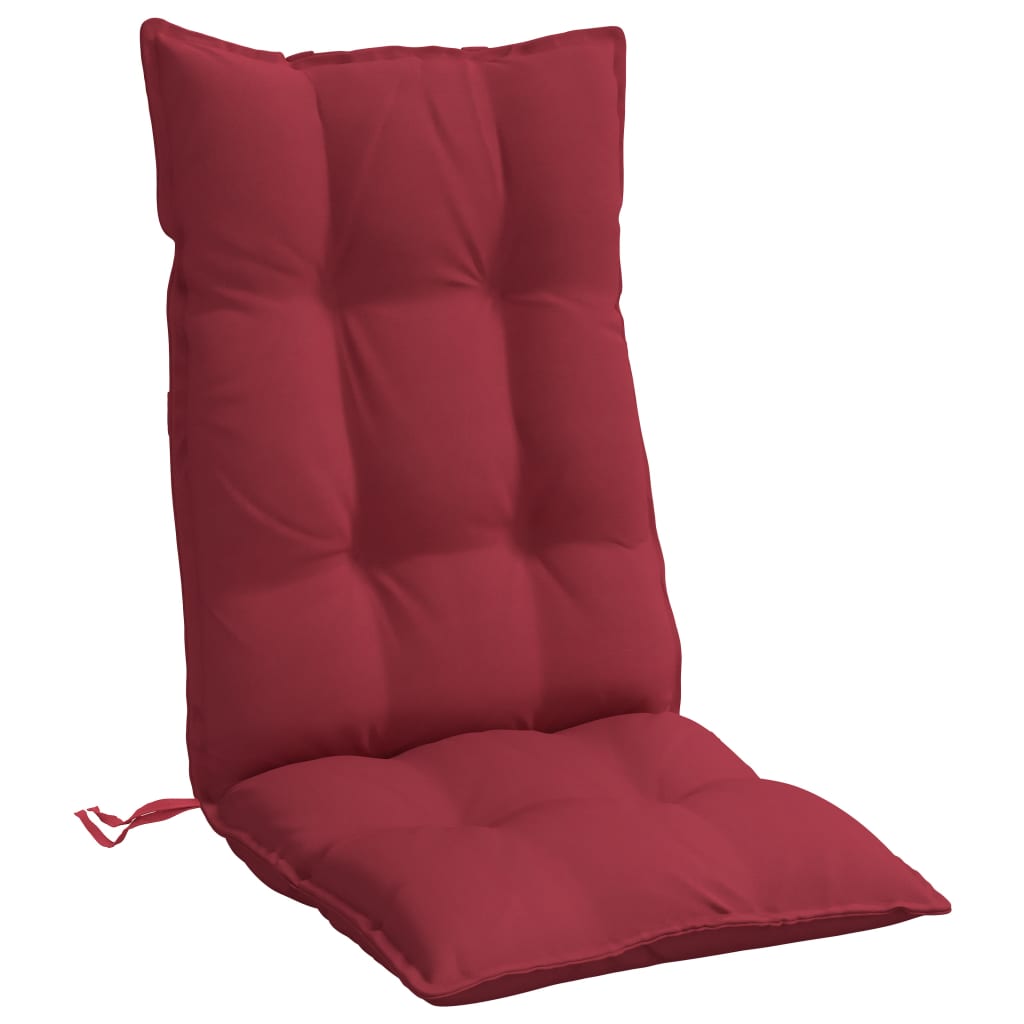 vidaXL Възглавници за стол с висока облегалка 4 бр виненочервен плат