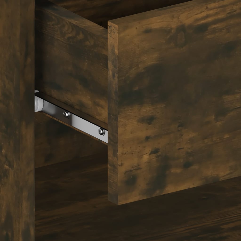 vidaXL Нощни шкафчета за стенен монтаж, 2 бр, опушен дъб